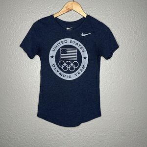 Nike Dri-Fit Women’s Tee Shirt United States USA Olympic Team Size XS Blue